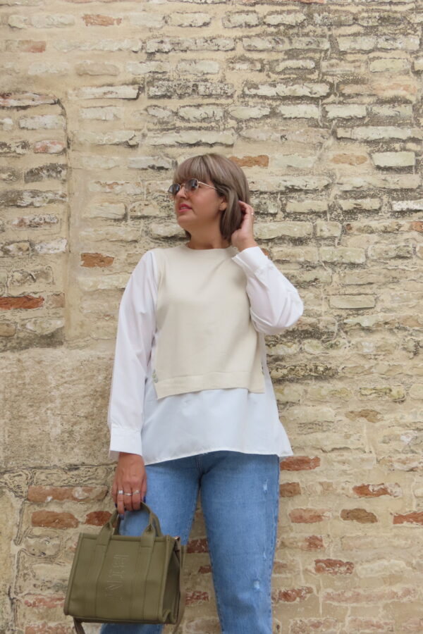 Jersey-camisa beige. - Imagen 3